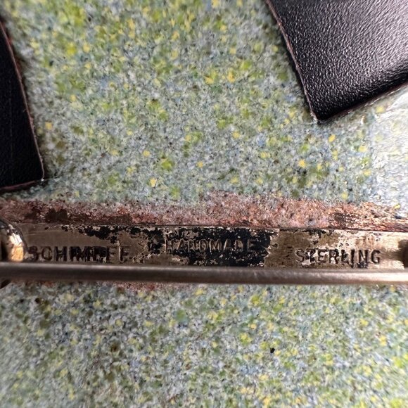 Vintage Starfish Enamel On Copper Brooch Pin Yellow Red Dots Nautical Beach - Picture 4 of 7